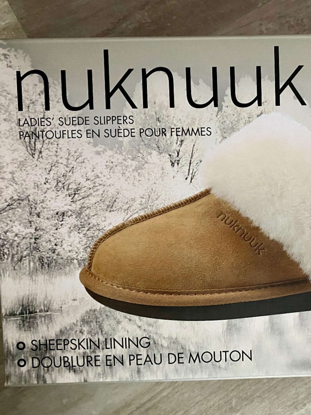 Ladies Nuknuuk Slippers Size 11 Suede Sheepskin NEW with Tags & Box - Picture 14 of 14